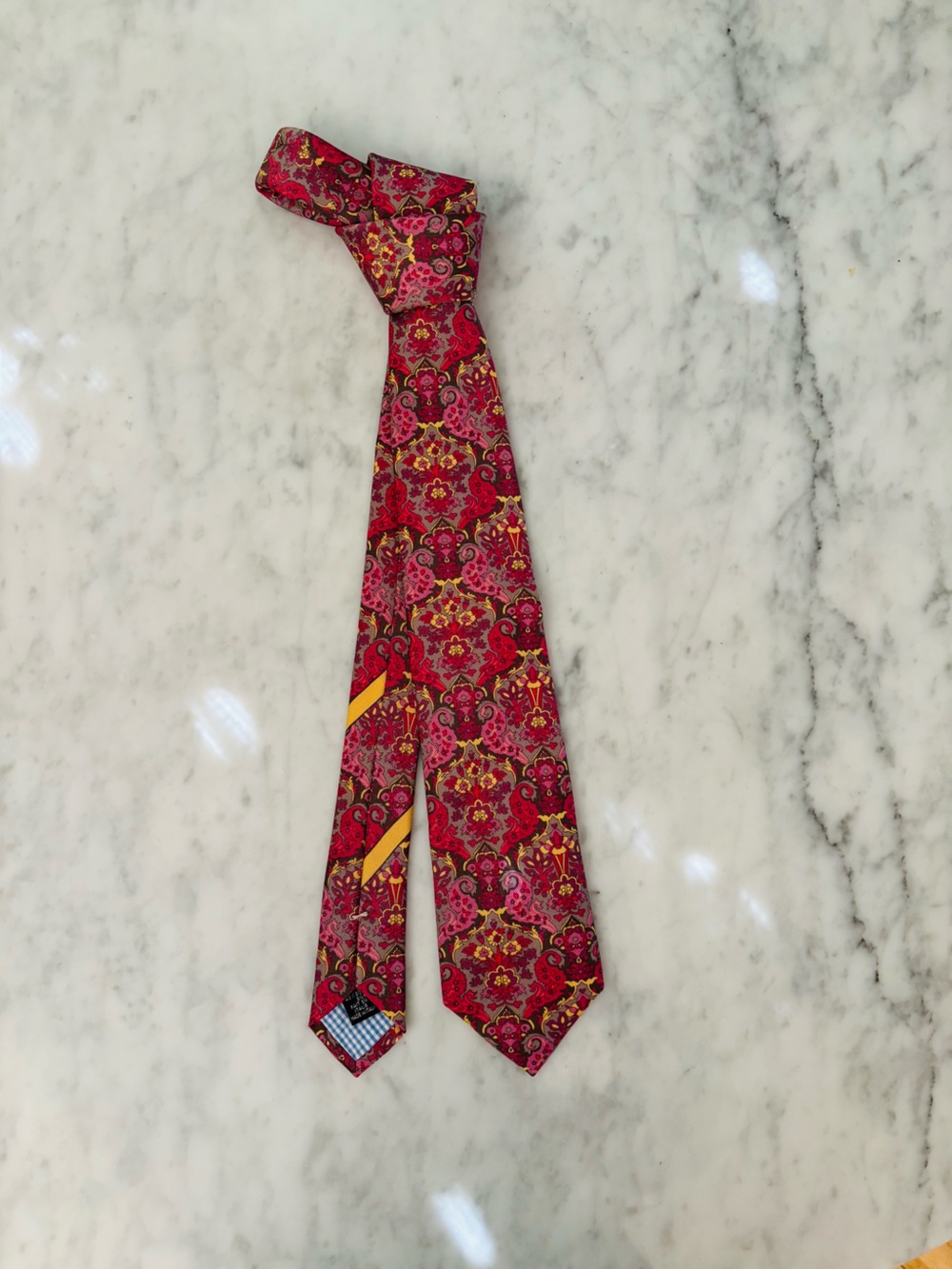Men’s pink paisley tie silk|wool blend made in Italy